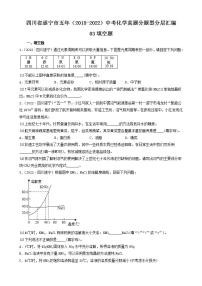 四川省遂宁市五年（2018-2022）中考化学真题分题型分层汇编-03填空题