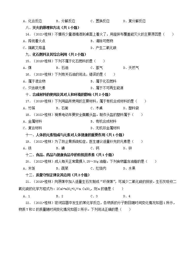 广西桂林五年（2018-2022）中考化学真题分题型分层汇编-03选择题（基础提升）第2页