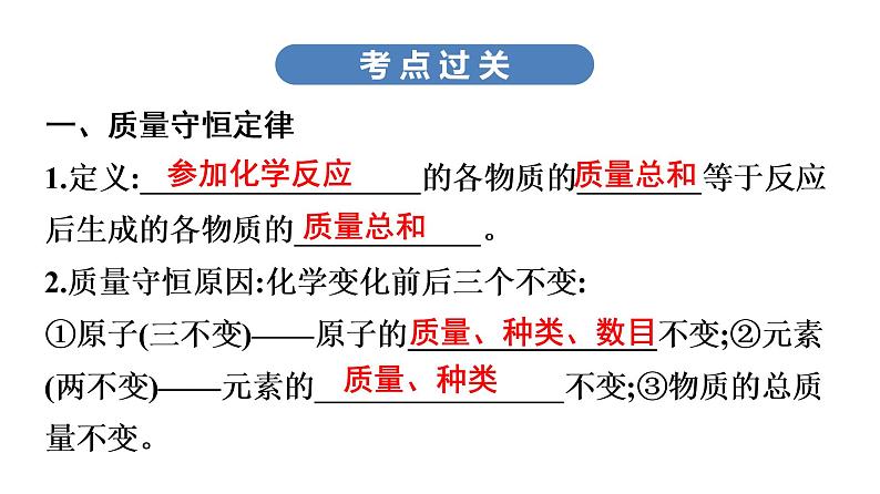 中考化学复习考点十四  质量守恒定律　化学方程式的书写课件第7页