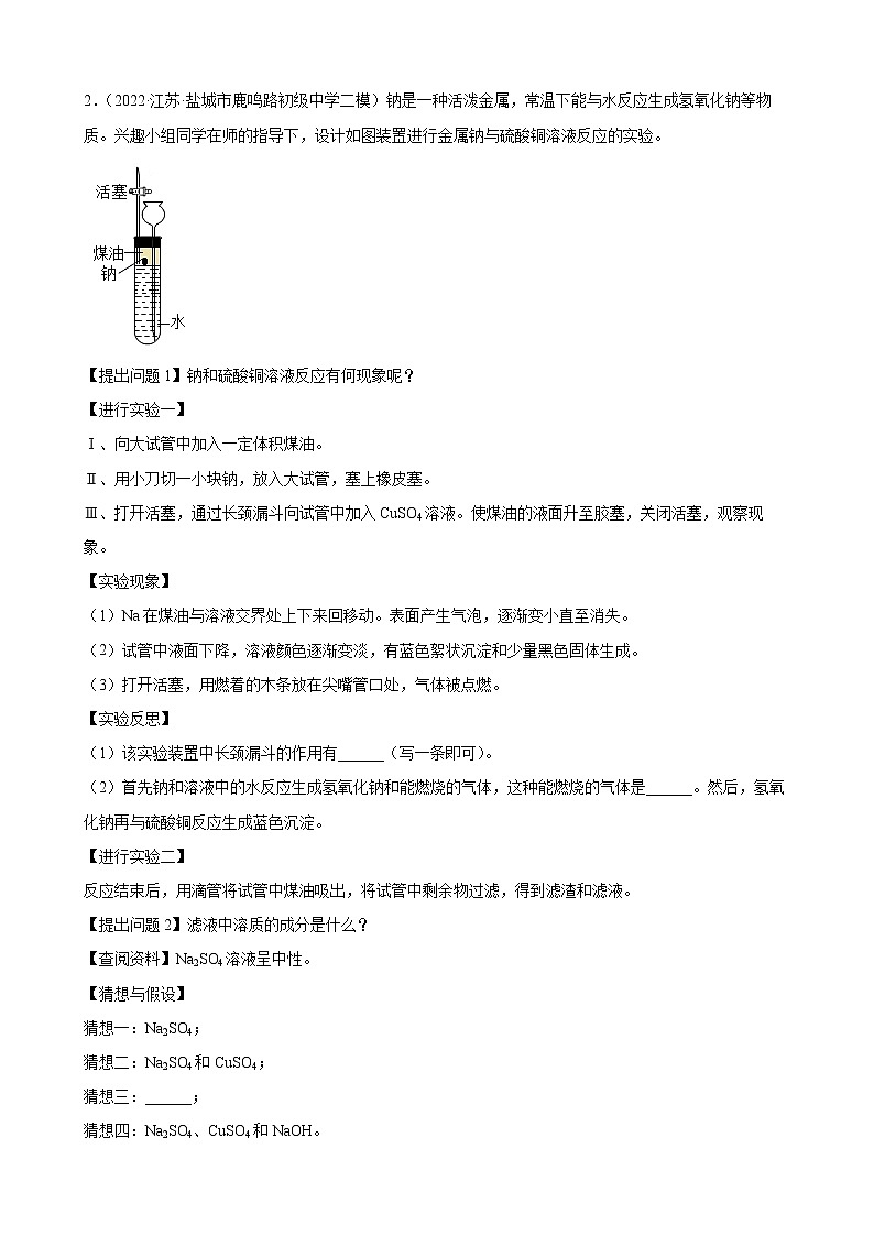 2022年中考化学专题复习科学探究题 (1)第2页