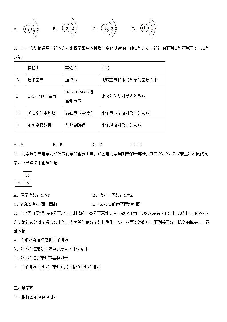 人教版化学中考冲刺复习第三单元物质构成的奥秘试题第3页