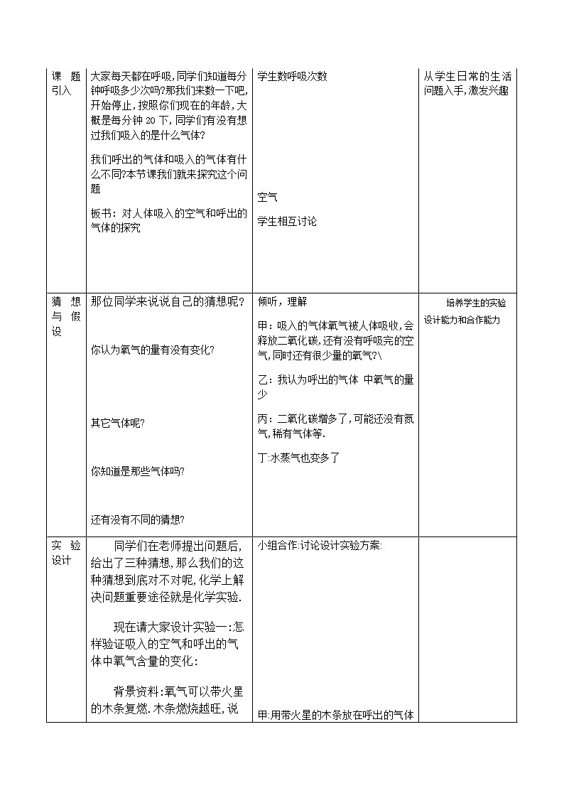 初中化学 (人教版) 九年级（上）  同步教案 1.2 化学是一门以实验为基础的科学（2）第2页