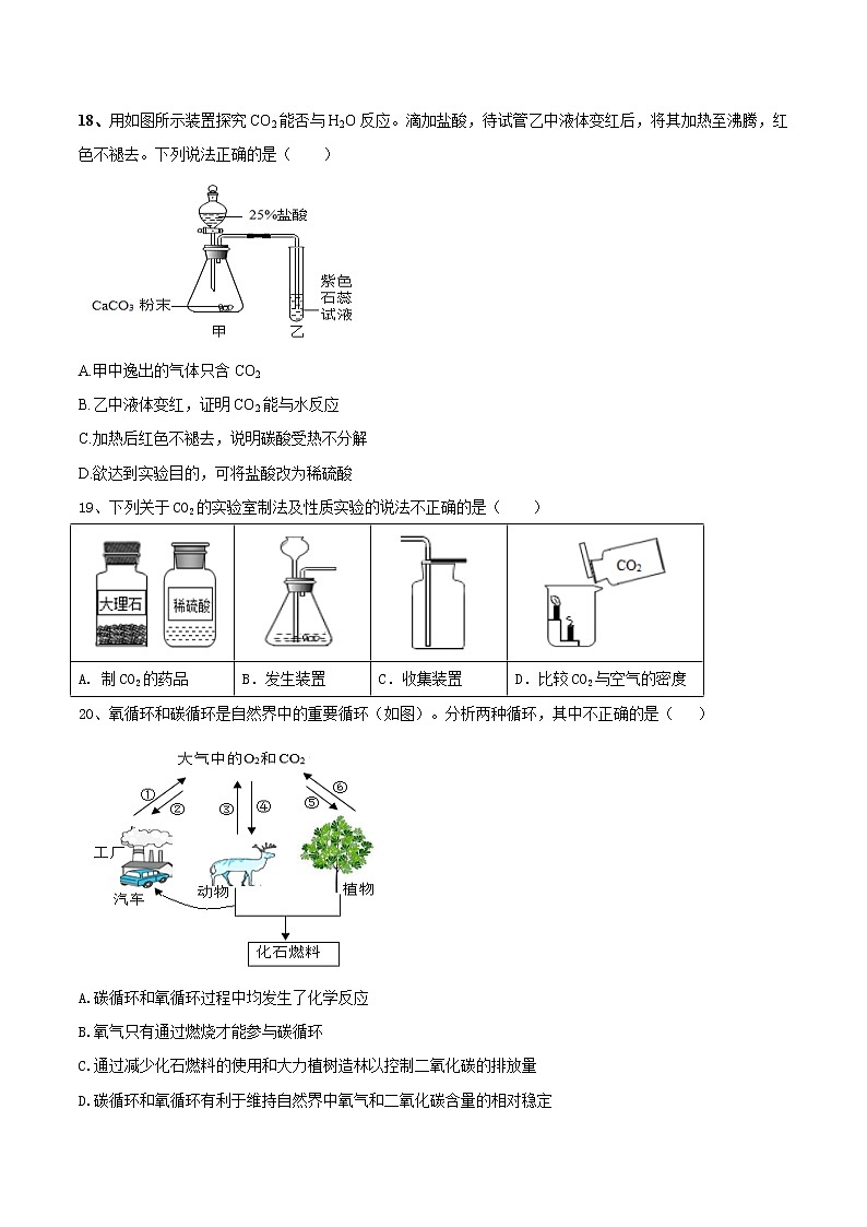 第六单元  碳和碳的氧化物（达标卷）- 九年级化学上册阶段检测（人教版）03