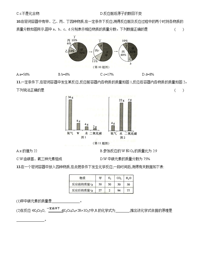 卷28  第五单元  专题4   质量守恒定律的应用（精解版）--2022-2023学年九年级化学上册同步优化分层测评（人教版）03