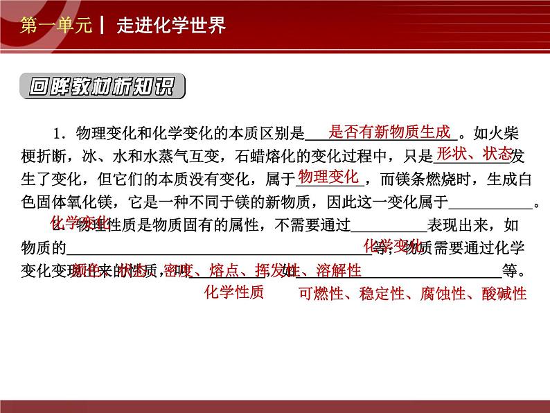 初中化学九上第01单元 走进化学世界单元复习课件第3页