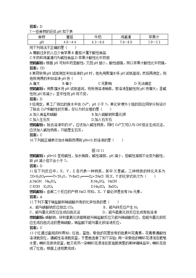 化学九年级下10.2 酸和碱的中和反应2同步练习第2页