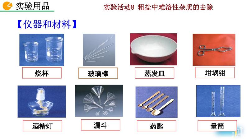 化学九年级下第11单元实验活动8 粗盐中难溶性杂质的去除教学课件第4页