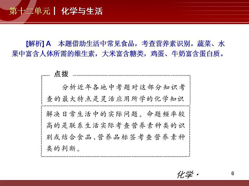 化学九年级下第12单元 化学与生活教学课件第6页