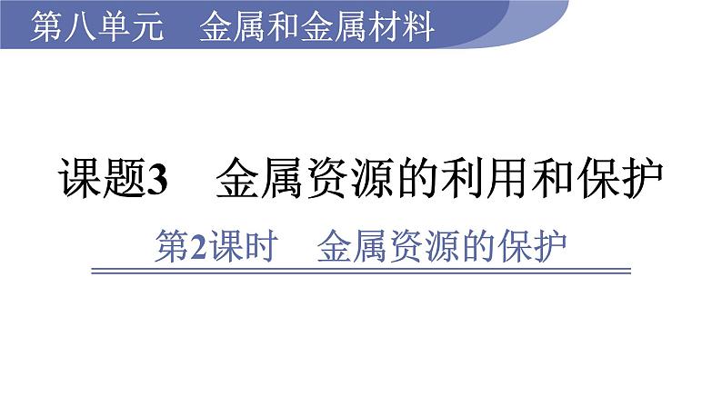 8.3 金属资源的利用和保护--（课件+教案）人教版九年级化学下册01