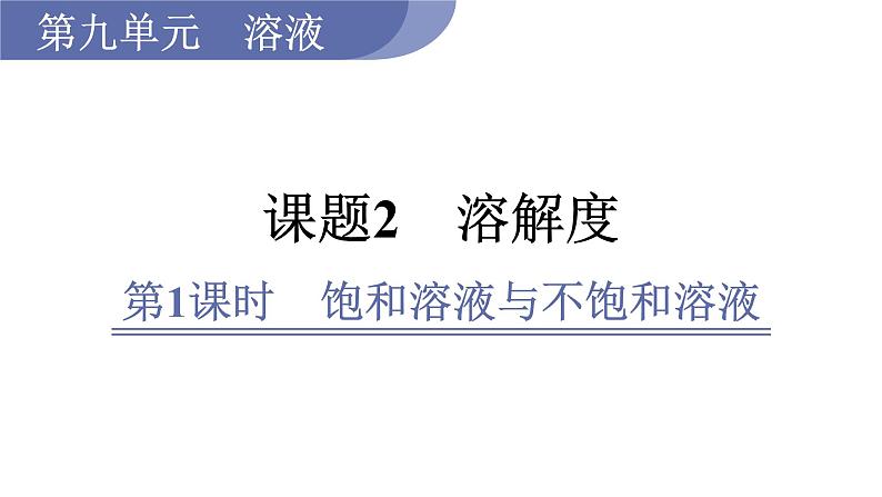 9.2 溶解度--（课件+教案）人教版九年级化学下册01