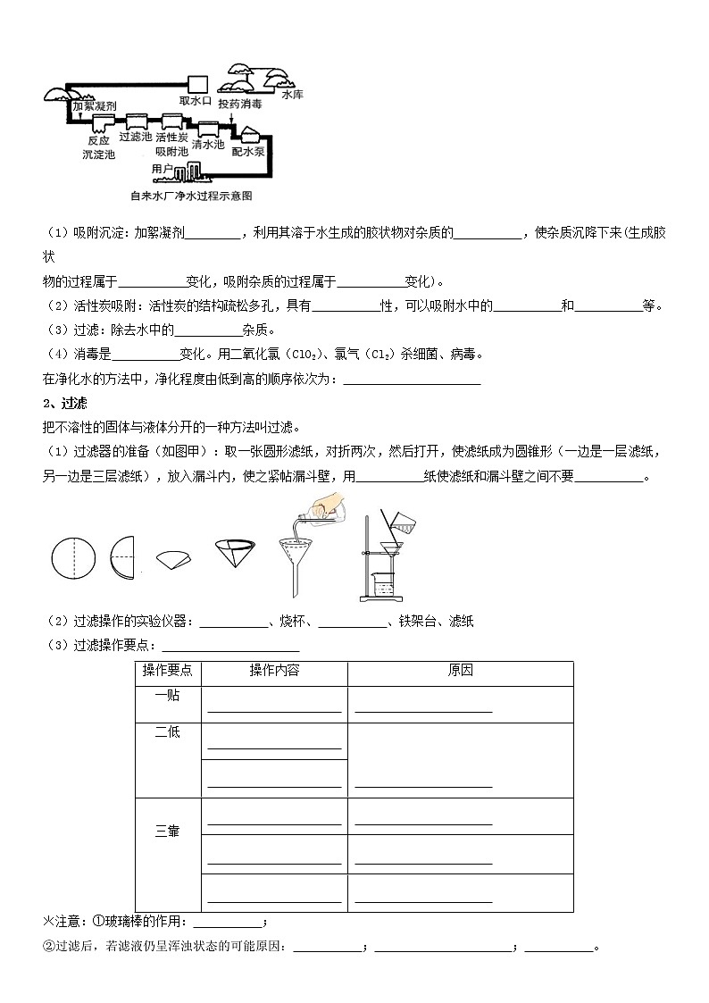 第12课  课题2水的净化-2022-2023学年九年级化学上册课后培优分级练（人教版）（原卷版）第2页