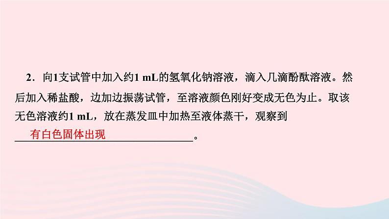 化学人教版九年级下册 同步教学课件第10单元 酸和碱 实验活动6 酸碱的化学性质第5页