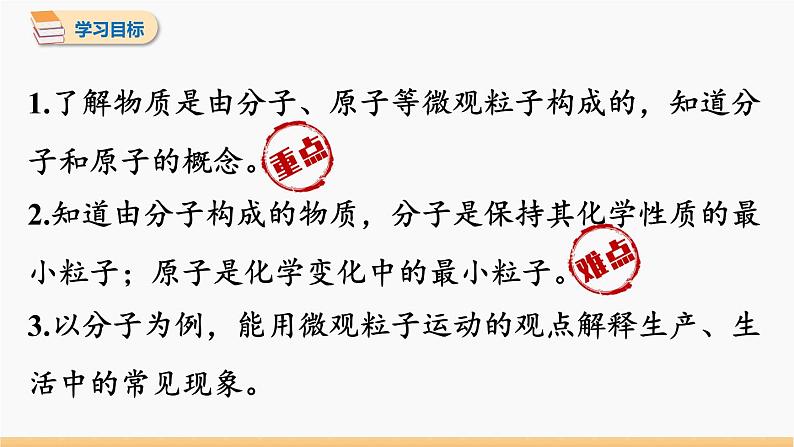 第三单元 课题1 分子和原子 同步教学课件 初中化学人教版九年级上册02