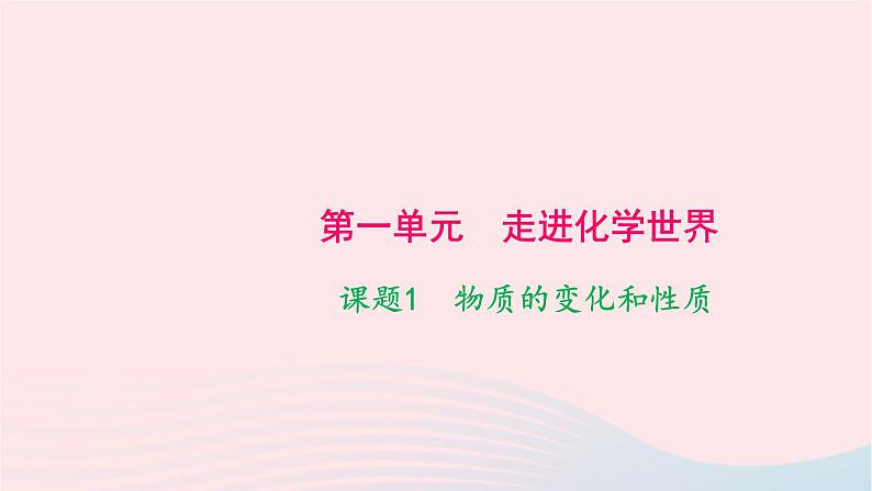 化学人教版九年级上册同步教学课件第1单元 走进化学世界 课题1 物质的变化和性质01