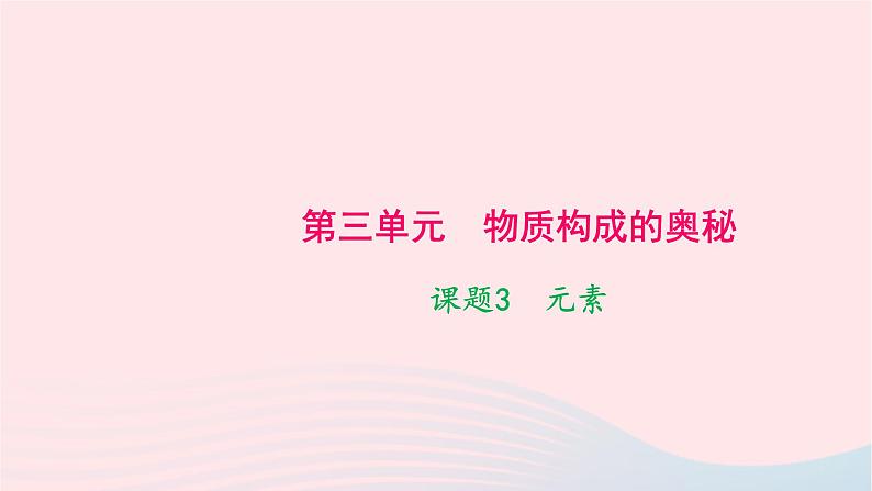 化学人教版九年级上册同步教学课件第3单元 物质构成的奥秘 课题3 元素01