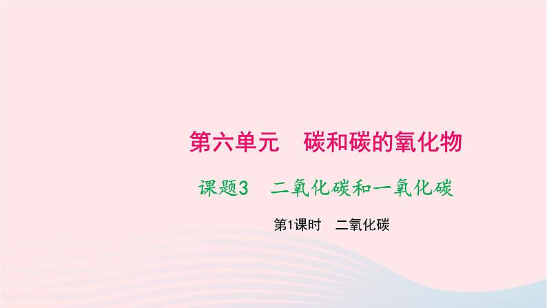 化学人教版九年级上册同步教学课件第6单元 碳和碳的氧化物 课题3 二氧化碳和一氧化碳 第1课时 二氧化碳01