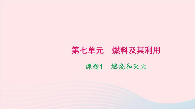 化学人教版九年级上册同步教学课件第7单元 燃料及其利用 课题1 燃烧和灭火第1页