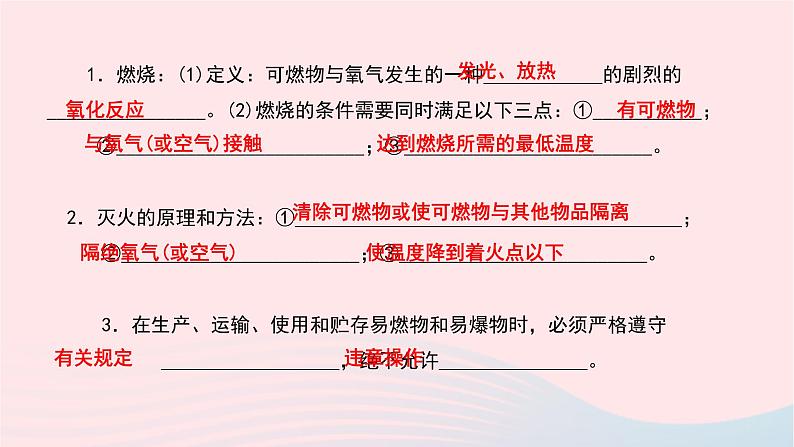 化学人教版九年级上册同步教学课件第7单元 燃料及其利用 课题1 燃烧和灭火第3页