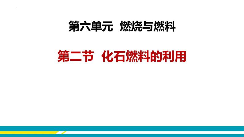 鲁教版初中化学九上 第六单元 第二节 化石燃料的利用课件第1页