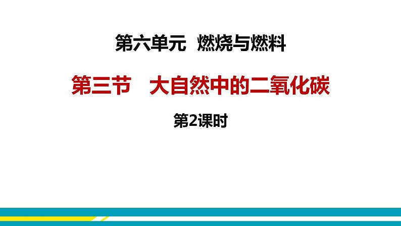 鲁教版初中化学九上 第六单元 第三节 大自然中的二氧化碳课件01