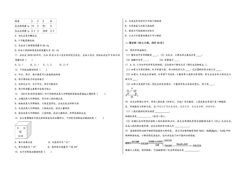 2022-2023学年安徽省肥东县九年级（上）化学期末模拟题第2页