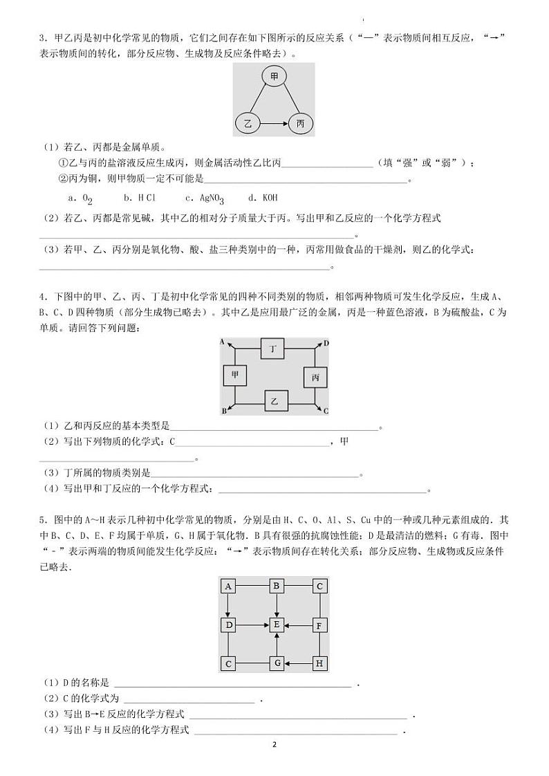 初中化学中考二轮专题 01 推断题（学生版）第2页