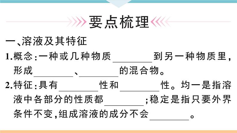 初三人教版九年级化学下册安徽习题讲评课件同步练习2九单元溶液1课题1溶液的形成1课时第2页