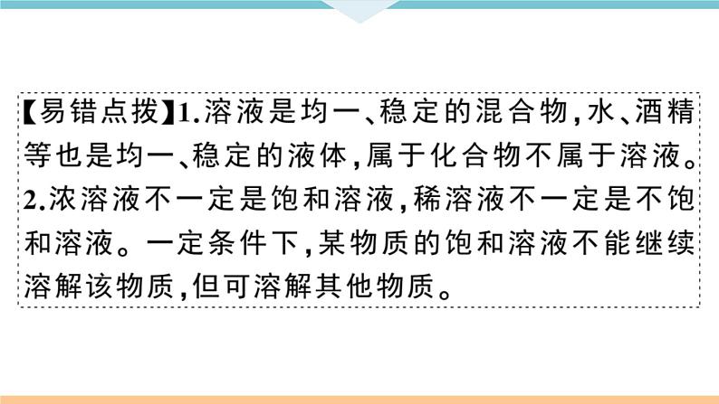 初三人教版九年级化学下册安徽习题讲评课件同步练习2九单元溶液9九单元小结与复习07