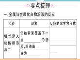 初三人教版九年级化学下册安徽习题讲评课件同步练习1八单元金属和金属材料4课题2金属的化学性质2课时