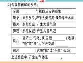 初三人教版九年级化学下册安徽习题讲评课件同步练习1八单元金属和金属材料10实验活动4金属的物理性质和某些化学性质
