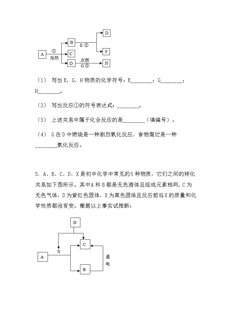 2022中考化学推断题：拔高型（无答案）第2页