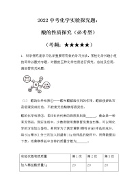 2022中考化学实验探究题：酸的性质探究（必考型）（无答案）