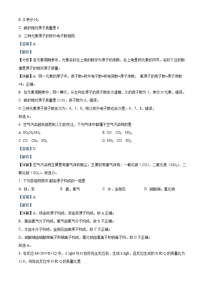 精品解析：河南省漯河市实验中学2021-2022学年九年级上学期期中化学试题（解析版）第3页