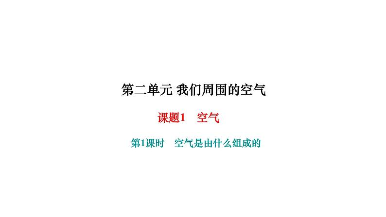 人教版九年级化学上册课题1空气第1课时空气是由什么组成的课件01