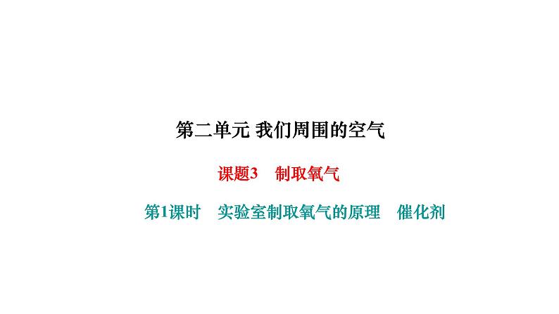 人教版九年级化学上册课题3制取氧气第1课时实验室制取氧气的原理催化剂课件01