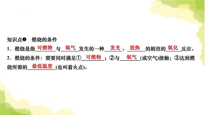 人教版九年级化学上册课题1燃烧和灭火第1课时燃烧的条件及灭火的原理课件第3页