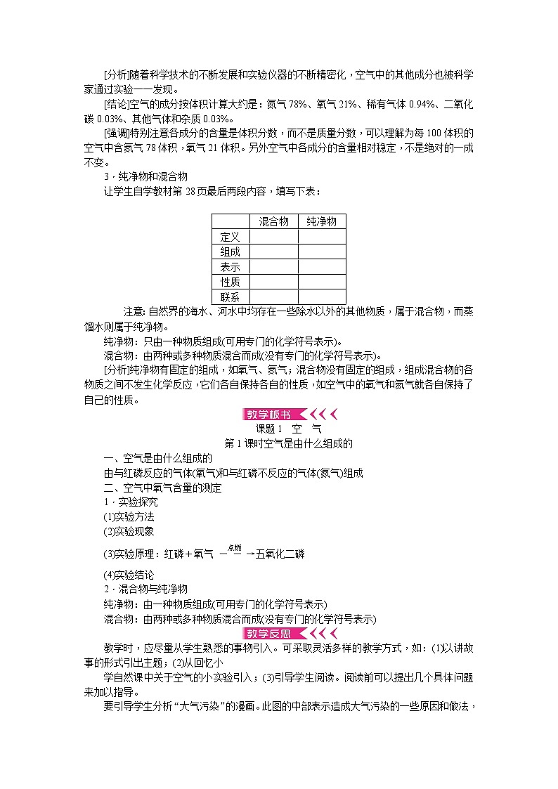 人教版九年级化学上册第二单元我们周围的空气教案03