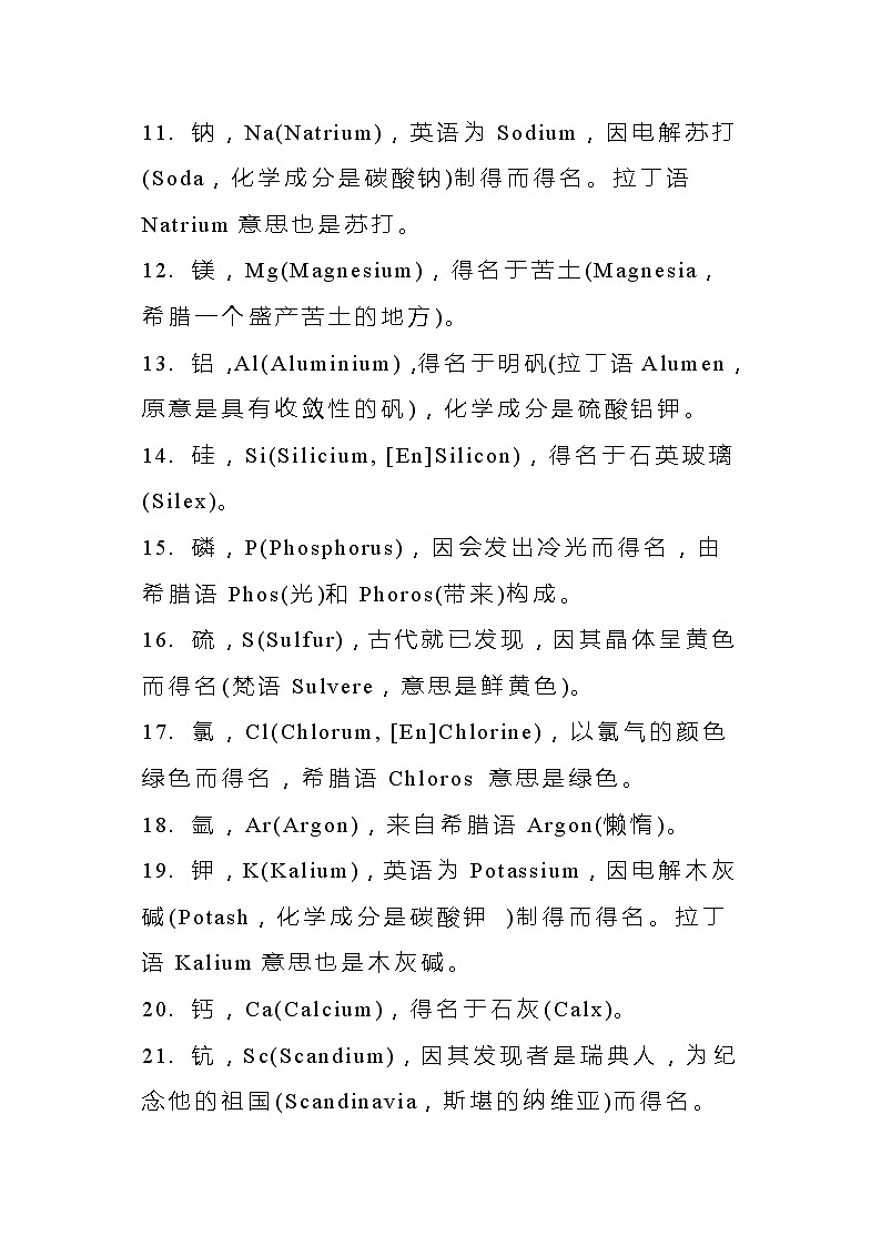 初中化学专题：118种元素的由来第2页