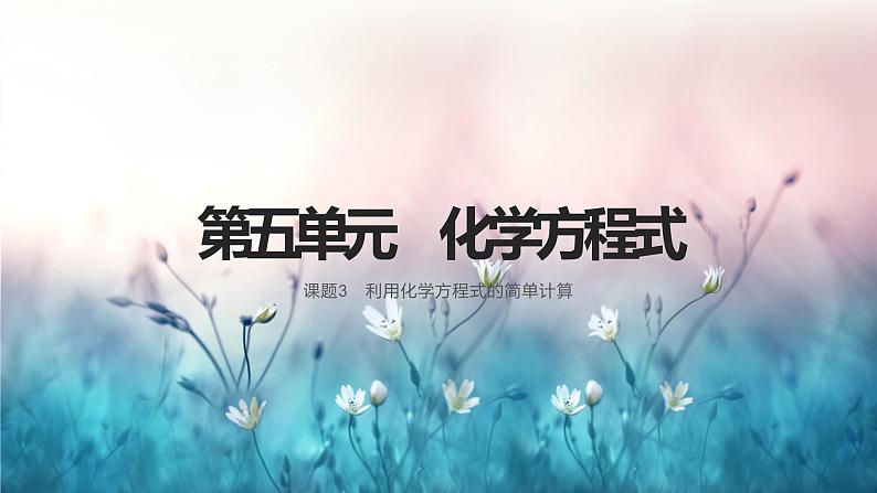 5.3利用化学方程式的简单计算课件   九年级化学人教版上册第1页