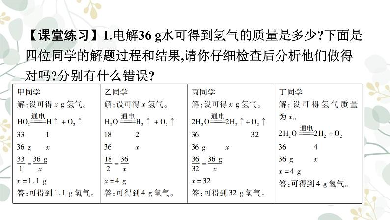 5.3利用化学方程式的简单计算课件   九年级化学人教版上册第7页