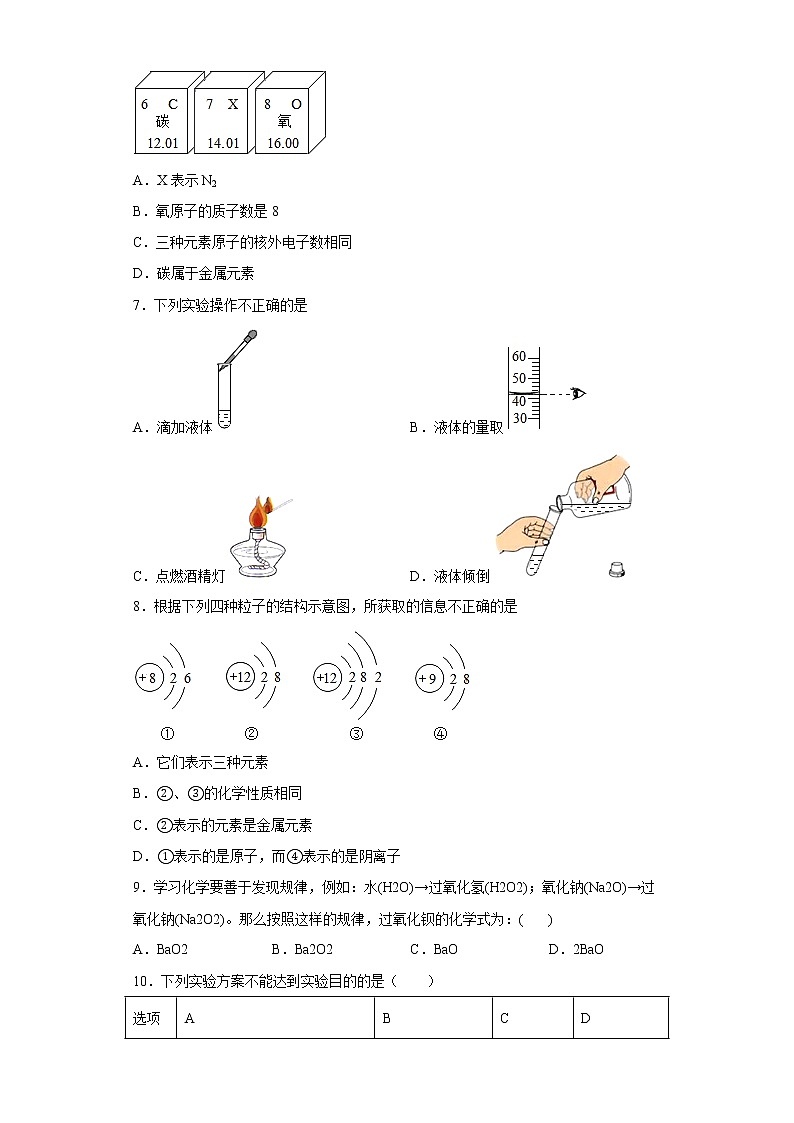 安徽省合肥市第四十五中学2022-2023学年九年级上学期期中模拟化学试题1(含答案)第2页