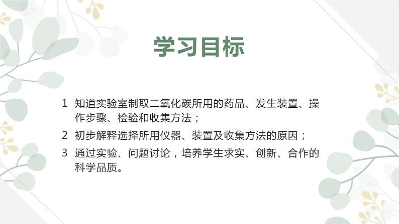 人教版初中化学九年级上册 6.2二氧化碳制取的研究课时1 课件03