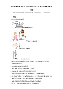 浙江省衢州市常山县2021-2022学年九年级上学期期末化学试题(含答案)