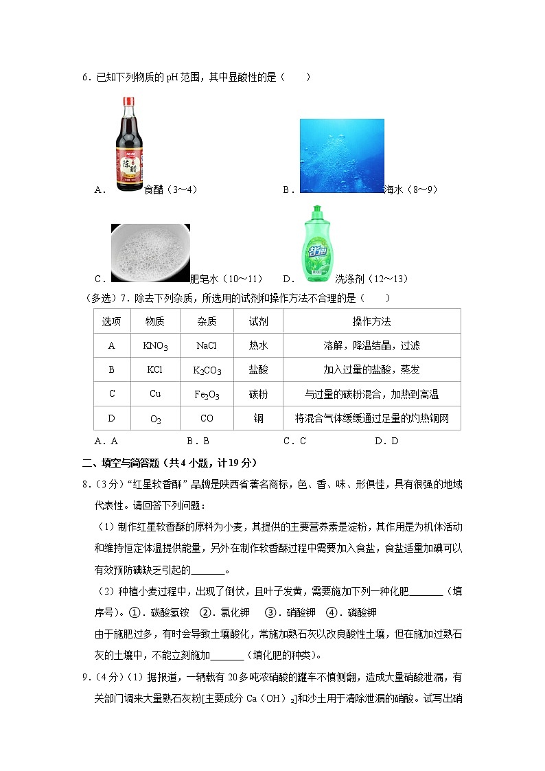 2017-2018学年河北省衡水市武邑中学九年级（下）期中化学试卷_第2页