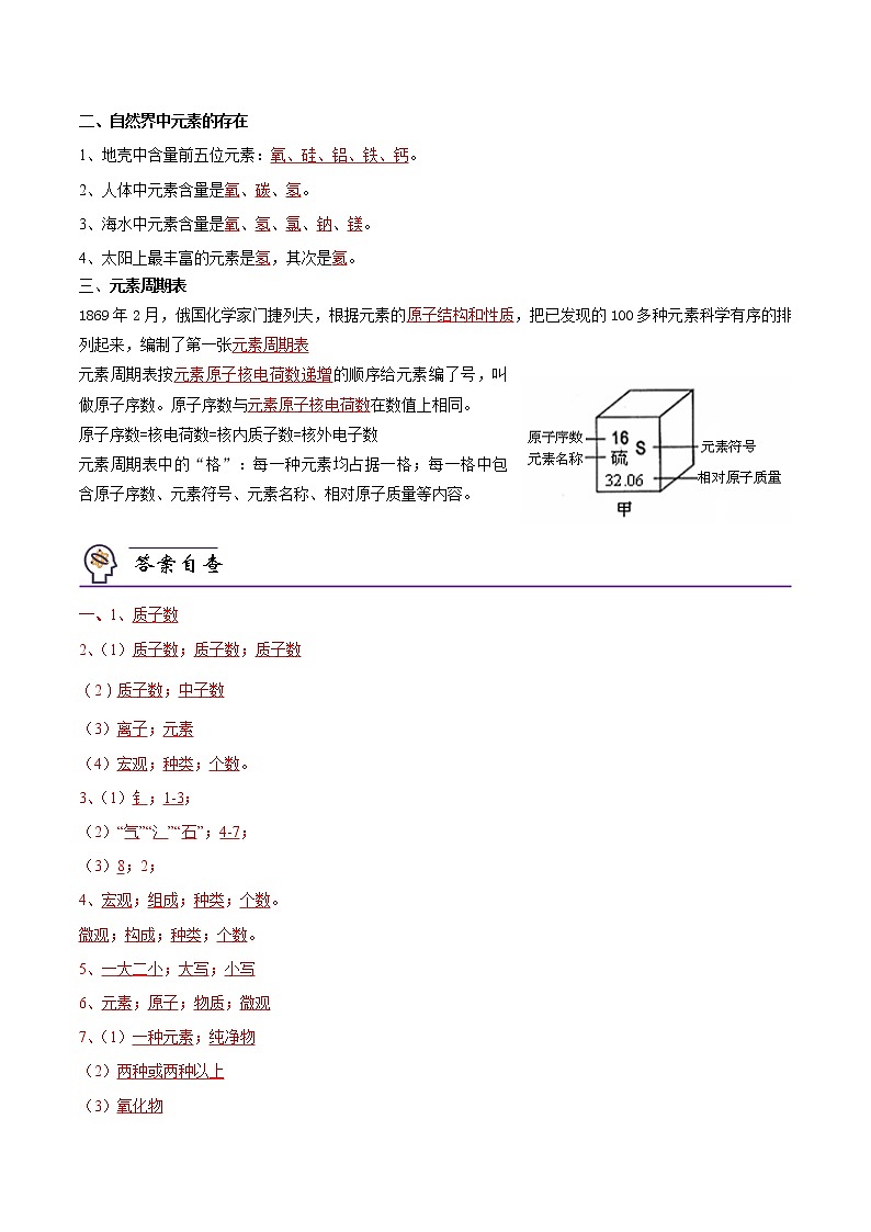 【培优分级练】人教版化学九年级 第10课《课题3 元素》同步分级练（含解析）02