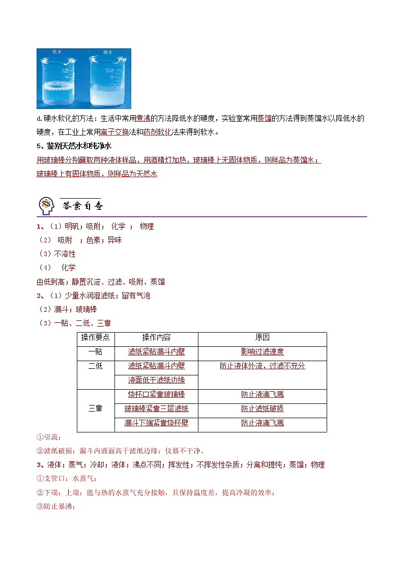 【培优分级练】人教版化学九年级 第12课《课题2 水的净化》同步分级练（解析版）第3页