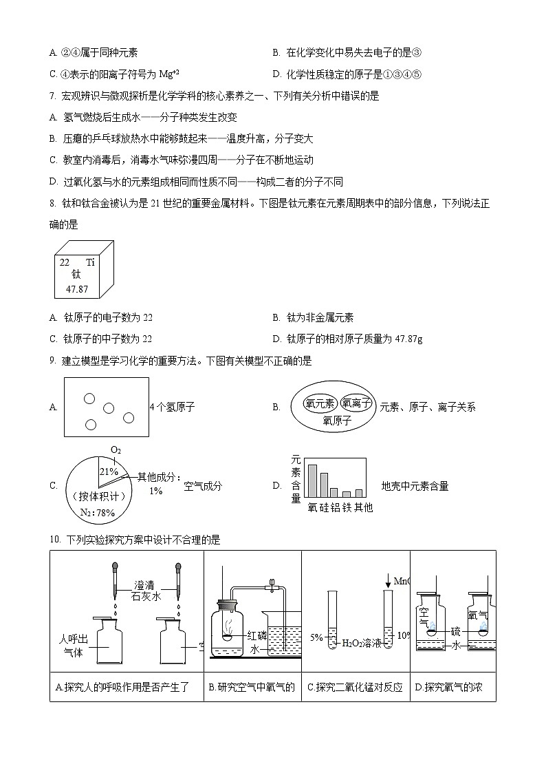 江苏省连云港市东海县马陵山中学2022-2023学年九年级上学期第一阶段学业水平检测化学试题(含答案)第3页