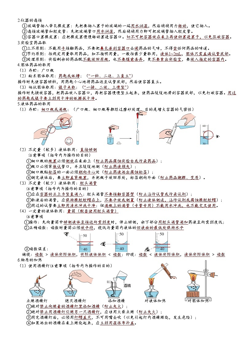 【必背知识清单】人教版化学九年级全册 第1单元 走进化学世界  同步必背单元知识03