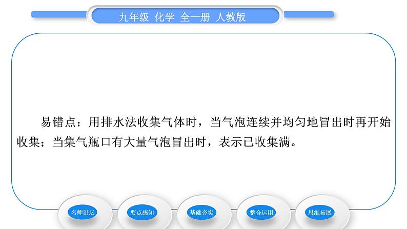 人教版九年级化学第二单元我们周围的空气实验活动1　氧气的实验室制取与性质习题课件第4页