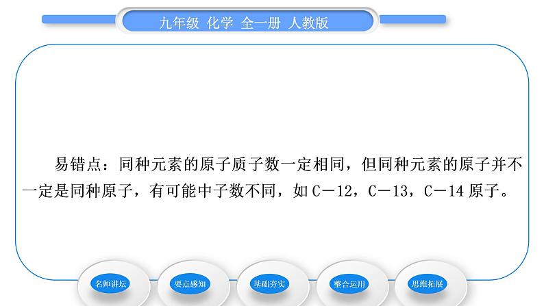 人教版九年级化学第三单元物质构成的奥秘课题3元素习题课件第4页